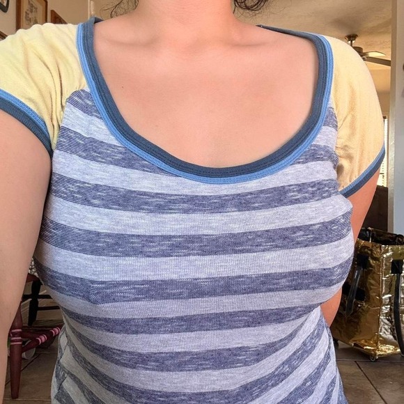 Vintage Y2K Spoiled Scoop Neck Striped Size XL for Layering - Picture 8 of 8